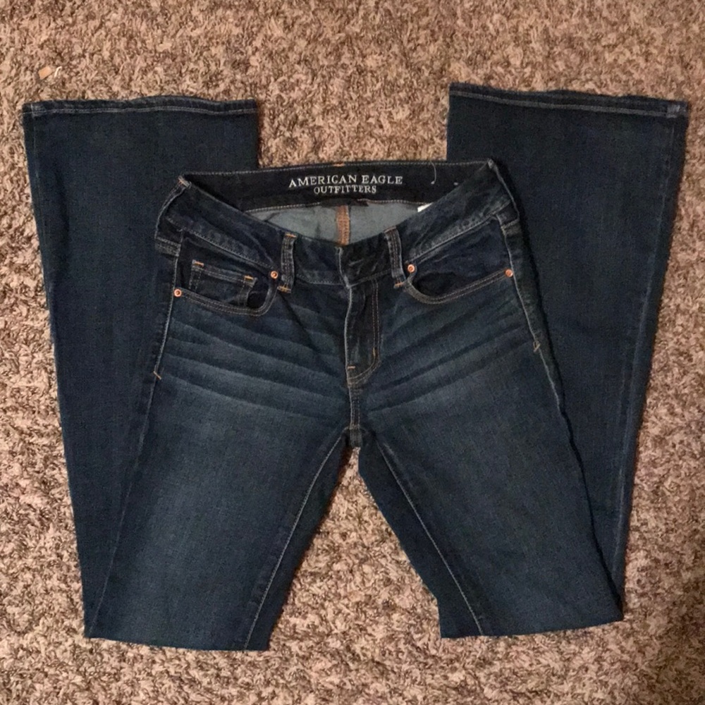 Blue American Eagle boho artist jeans